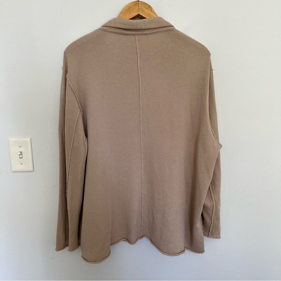 Eileen Fisher Womens Organic Cotton Blazer Size XL Open Front Exposed Seams Soft - Picture 5 of 9